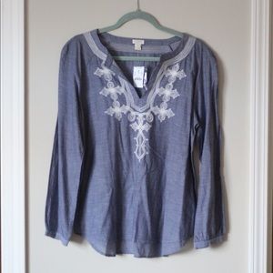 NWT J.Crew Embroidered Blouse size small